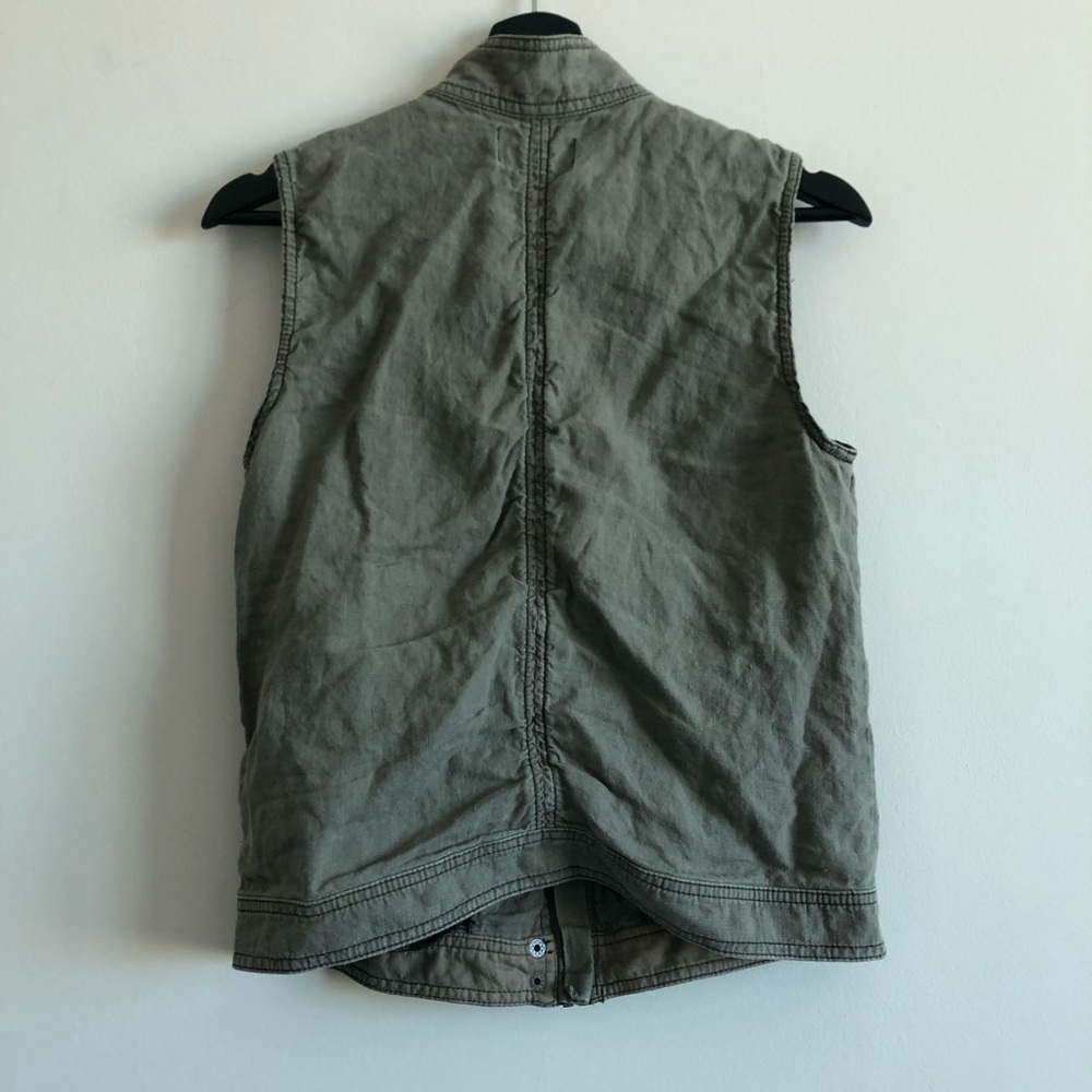 Michael Stars Linen Zip Up Vest - Picture 5 of 7